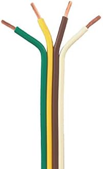 4 Cabo de reboque de condutor, ligado 16 awg gpt, fios de PVC verde-amarelo-marinho branco, comprimento de 250 '