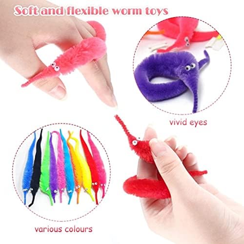 Nirelief Magic Worm Magic Truques para crianças Magic Worms Cor invisível lagarta lagarta 16 cores brinquedo de gato