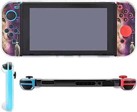 Lobo de capa de proteção de protetora do Wolf Dreamcatcher para Switch Lite Game Console Controller com garras de polegar