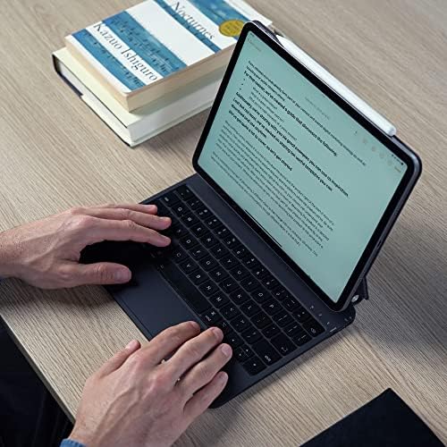 Caixa de teclado flutuante da Quark Magic, capa de teclado fino sem fio para iPad Pro de 11 polegadas e 10,9 ”de iPad Air com trackpad/retroiluminado com várias teclas, preto