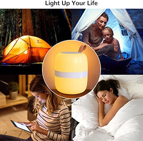 Ibaye Night Light, Night Light for Kids com 13 cores Mudando e escurecendo, Luz noturna recarregável com controle de toque e configuração do timer para amamentação, até 100h