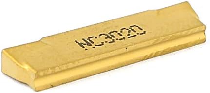 X-Dree NC3020 CNC Grooving Carboneto Inserir 16 mm de comprimento Amarelo para aço inoxidável (NC3020 Ranura de Carburo