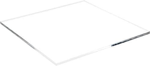 Plymor Clear acrílico quadrado Base de exibição de borda polida, 4 W x 4 d x 0,25 h