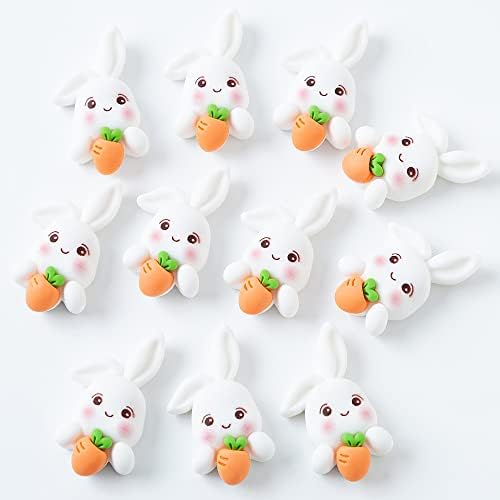 Wybcfp 50 peças Mini coelho e decoração de cenoura Easter Bunny Cenout Resina Rabiture