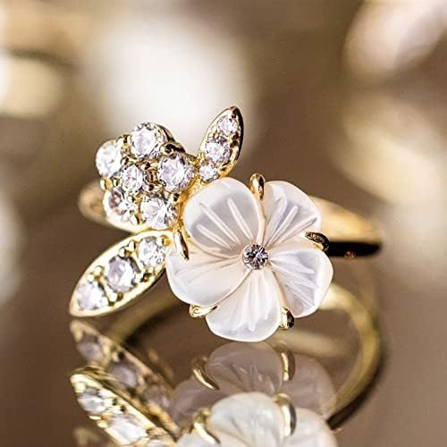 2023 Novo anel vintage requintado de damas de flores anel de zircão de diamante para mulheres presentes de jóias anel de diamante de fantasia