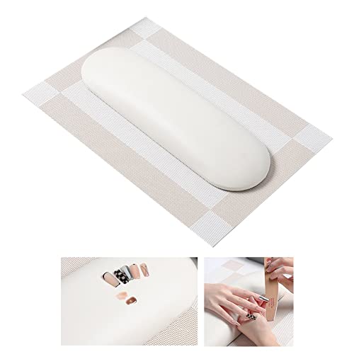 GGRICHYI Pillow tapete conjunto de couro Manicure Hand Restre Braço do braço do suporte Mat Uil Art Tools White