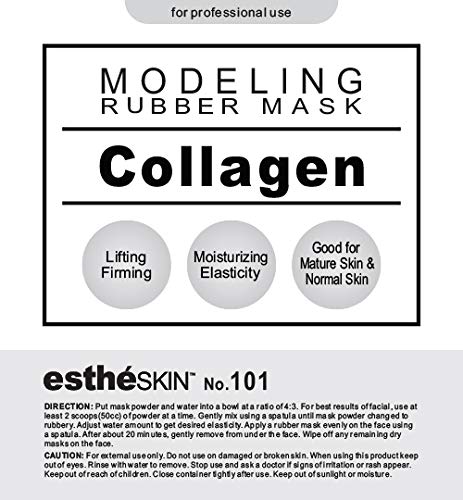 esteskin No.101 colágeno descascar o tipo de modelagem de máscara de borracha em pó para tratamento facial para cuidados com a pele, 35 onças