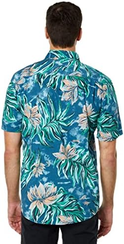 Volcom Mármore regular de mármore floral de manga curta para baixo camisa havaiana