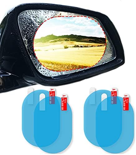4 peças espelho lateral Rain Guard HD Drivante segura transparente em dias de chuva Carreço de janela impermeável 5.9x3.93 polegadas