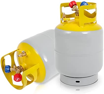 Tanque de refrigerante FAHKNS Tanque de recuperação reutilizável de 50 lb. Válvula Y-SAE Y-válvula para recuperação de líquido/vapor HVAC pode sem troca de flutuação