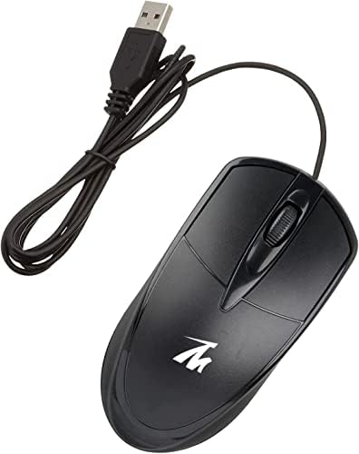 Tech Magnet Comfort Usb Wired Mouse, 3 botões, sensor óptico de 1200 dpi, plug & play de alto desempenho, para desktop, PC e laptop Windows/Mac, Black