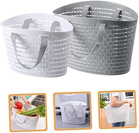 Ultechnovo 2pcs cestas de lavanderia de lavanderia Organizador de lavanderia plástico cestar caixa de armazenamento de plástico Organizadores