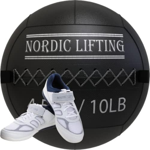 Bola de parede de elevação nórdica 10 lb com sapatos Venja Tamanho 8 - Branco