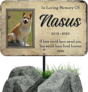 Em memória amorosa da estaca de placa Memorial de cães Shiba Inu Personalizada, Placas Memorial de Pets Store Memorial