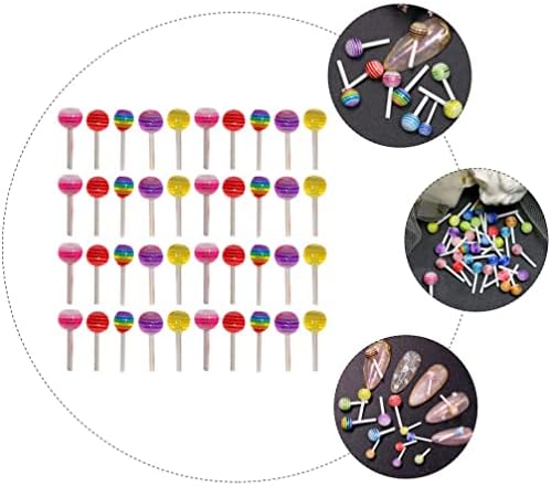 Decoração de casamento Fomiyes 100pcs Candy Candms Mini Lollipop Resina Charms 3D Acerturas de unhas Botões Flatback Buttons
