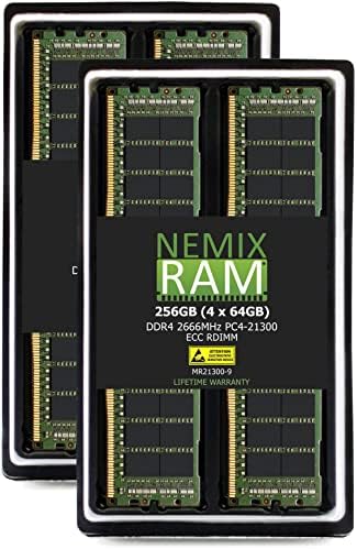 NEMIX RAM 256GB DDR4-21300 PC4-2666 4RX4 ECC RDIMM Atualização de memória do servidor registrada para Dell PowerEdge R440 Server