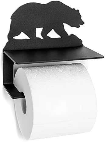 Suporte de papel higiênico minimalista de alces na construção de serviços pesados ​​para banheiros de decoração de cabine de fazenda rústica do país