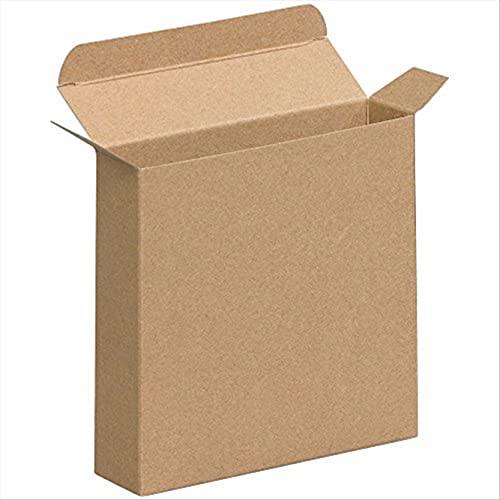 Caixas de presente dobráveis ​​da Aviditi Kraft Brown, 5 1/4 x 1 x 5 1/4 , pacote de 250, fácil de montar caixa de dobra