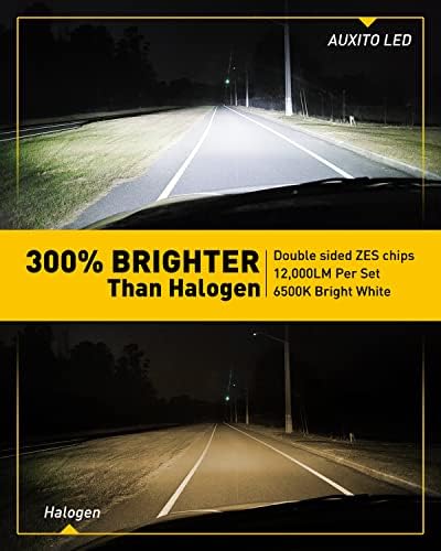 Auxito 9005 9006 lâmpadas LED combina para substituição de halogênio, 24000lm 6500K White e lâmpadas sem fio LED sem fio, pacote de 4