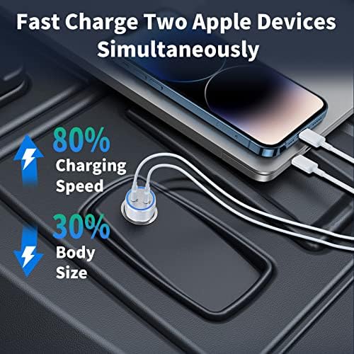 [Apple MFI Certified] IPhone Fast Car Charger, Linocell 60W Dune USB C Entrega de energia Todo