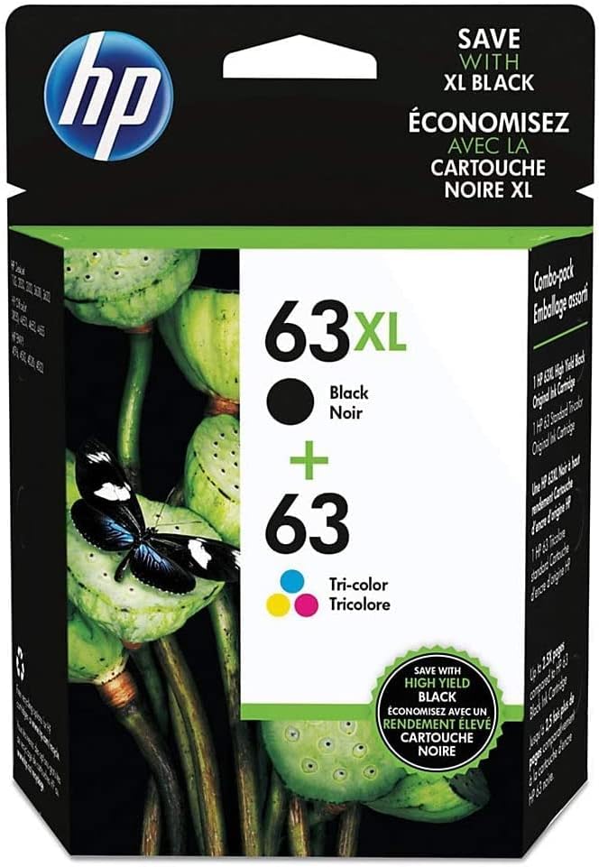 63xl Black High rendimento cartucho original e 63 cartucho de tinta original Tri-Color, pacote de combinação
