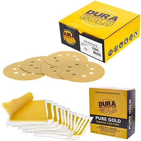 DURA -GOLD Premium 5 Discos de lixamento dourado - 120 Grit & Dura -Gold - panos de peças superiores de ouro puro - panos - trapos