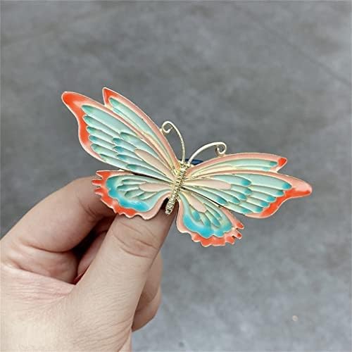 SDFGH temperamento pintado de borboleta clipe de cabelos meio gravata clipe de mola hanbok clipe cruzado
