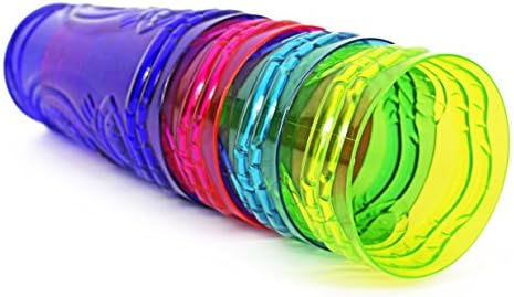 Conjunto de 4 copos Tiki! BPA grátis de 18 onças de bebidas em copo Luau Shape! 4 cores brilhantes! Canecas tiki!