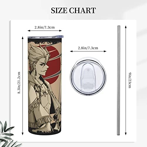 UOGEEP Anime Fate Zero Aço inoxidável caneca de café com tampas e palhadas canecas de vácuo de parede dupla Viagem