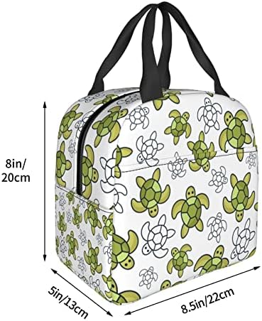 Lancheira verde Kawaii Tartaruga lanche isolada Box para adolescentes bolsas reutilizáveis ​​refeição