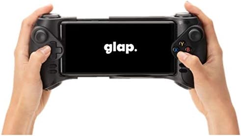 GLAP PLAY P/1 Controlador de jogo sem fio de choque duplo para Android e Windows. Gamepad móvel preto com 4 pás.