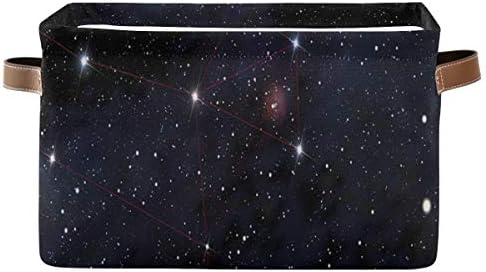 Auuxva Galaxy Star Space Constelação de armazenamento cesto de cesta cubo de armazenamento de brinquedo Roupa de roupas de roupas dobráveis ​​com alças cesto de armazenamento de tecido para armário de berçário de prateleira Casa e escritório