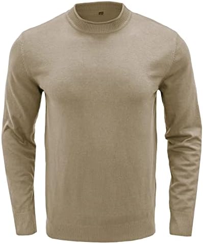 Xxbr suéter de pescoço simulado para homens cair slim fit warm malha o-gola alta manga longa pulôver de cor sólida jumpers leves