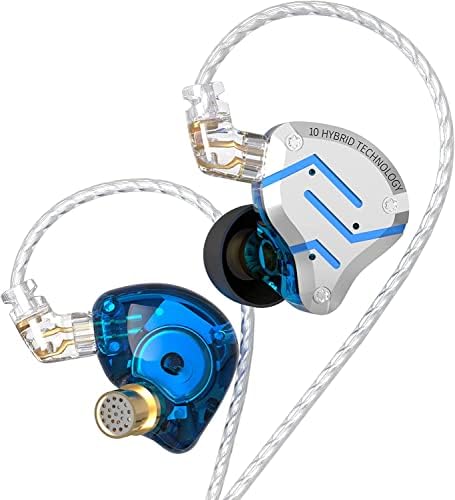 KZ ZS10 Pro ruído cancelando fones de ouvido, 4BA+1dd 5 Driver In-Ear HiFi Metal Earphones com placa de aço inoxidável, cabo destacável de 2 pinos