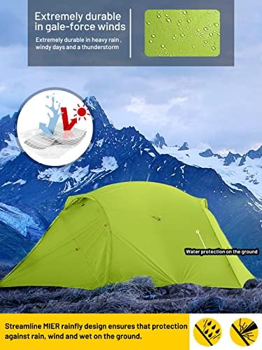 Mier Ultralight Waterperme Backpacking Barrated por 4 pessoas 4 temporada ou 3 pessoas 3 Temporada, tendas de acampamento