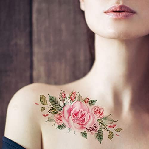 Plástico Papature Paper Ink Tattoo de flor colorido Tattoo Adesivos