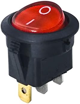 Interruptor de balancim 20pcs 50pcs lâmpada kcd1 3 pinos 23mm spst 250v 6a interruptor redondo interruptor de snap-in/desativado para o interruptor de led com cobre leve