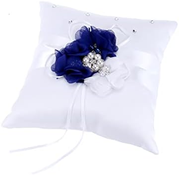 Toyvian Ring Porter Pillow Ring Bourer Pillow Ring Pillow, 8 x 8 polegadas portador de travesseiro de casamento portador para festa de casamento- Anel de casamento azul travesseiro de casamento travesseiro de casamento