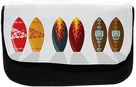 Caixa de lápis de prancha de surf lunarable, padrão, saco de lápis de caneta com zíper duplo, 8,5 x 5,5, multicolor