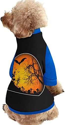 Funnystar Creepy Halloween Print Pet Sweatshirt com macacão de alfinete de lã para cães gato com design