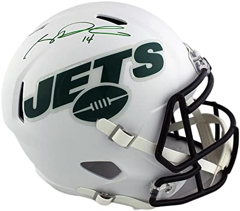 Sam Darnold assinou o New York Jets Speed ​​Speed ​​Tamanho completo do capacete NFL fosco - capacetes autografados da NFL