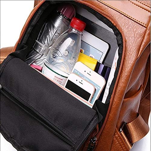 Bolsa de mochila xzrwyb feita de material PU, versátil, mochila casual de couro macio anti-roubo de grande capacidade, adequado para a universidade