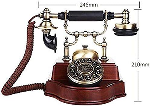 Telefone retrô kxdfdc ， telefone fixo retrô com fio para decoração de escritório em casa de hotel de madeira sólida clássico vintage antigo