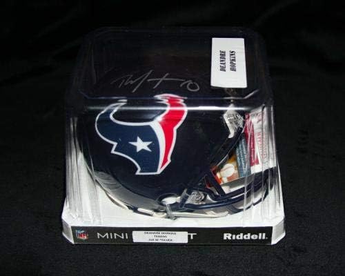 DeAndre Hopkins autografou Houston Texans Mini Capacete JSA Certificado - Mini capacetes da NFL autografados