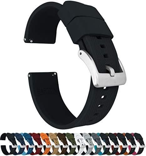 Bandas de relógio de silicone de elite de barton - liberação rápida - Escolha a cor da cinta e cor de fivela - 18