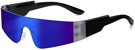 Ela é de óculos de sol da moda Y2K para homens, masculinos, envoltórios futuristas em torno de óculos de sol moda moda escudo cibernético óculos sh1026