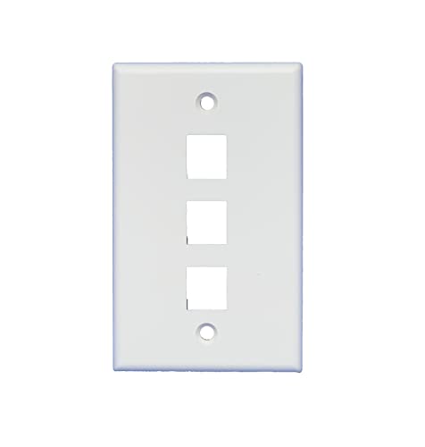 NBG LAN Wallplate 3-Porta Color-White 1 pacote com UTP Keystone regular Jack Cat.6/Cat.5e Alta Velocidade de Transferência 90
