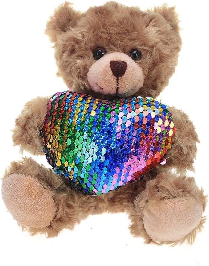 Feito por Aliens Plush Phyed Animal Mocha Heart Bear - Love You Bears- Toy para crianças e adultos Dia dos Namorados - Almofado