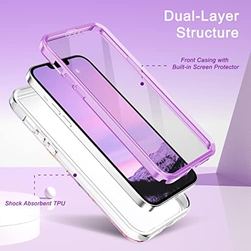Hocase para iPhone 14 Plus Case, TPU suave à prova de choque+Caixa de proteção corporal de plástico rígido para iPhone 14 Plus 2022 - mármore de aquarela
