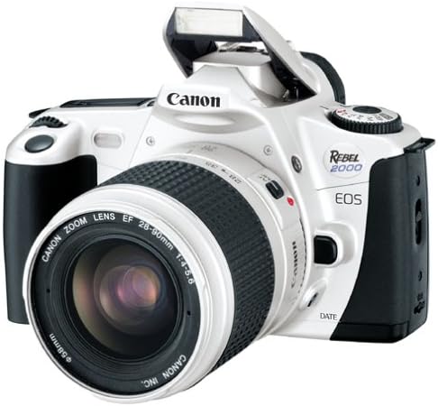Canon EOS Rebel 2000 Data de prata 35mm SLR Camera Deluxe Kit com lente de 28-90mm